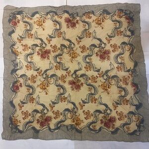 Country Road Australia made in Italy 32” Square Floral Scarf.  Hand Stitched.